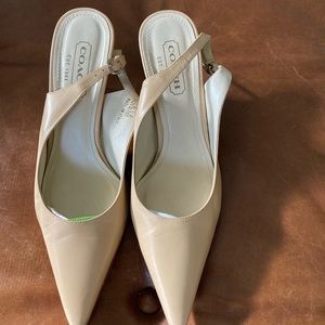 COACH 6.5 Nude Sling back sandals almost 3” heel height